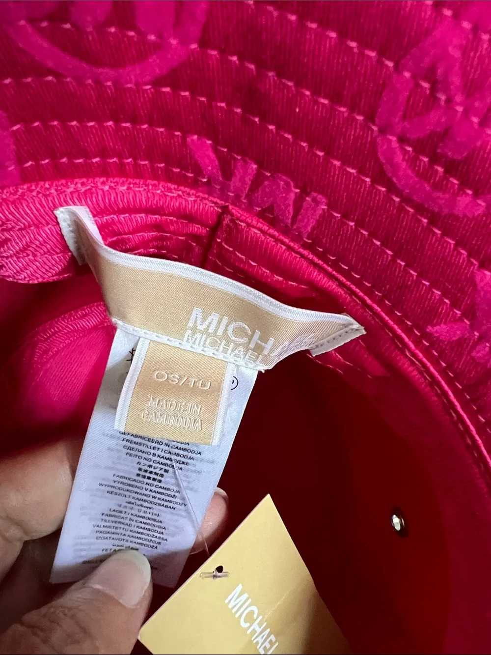 Michael Kors Hot Pink MK Logo Bucket Hat